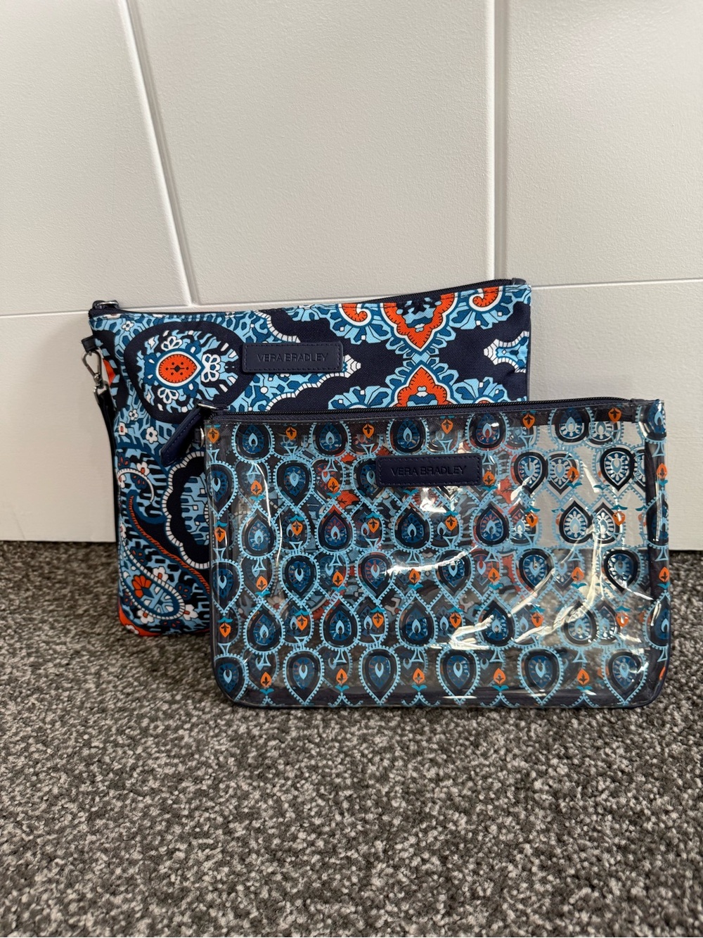 Vera Bradley flat zip pouch set in Marrakesh Motifs
